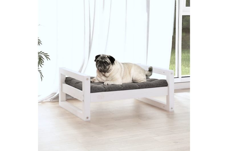 beBasic hundeseng 65,5x50,5x28 cm massivt fyrretræ hvid - Hvid - Hundeseng - Hundemøbler