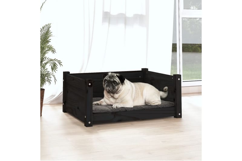 beBasic hundeseng 65,5x50,5x28 cm massivt fyrretræ sort - Sort - Sport & fritid - Til dyrene - Til hund - Hundemøbler - Hundeseng