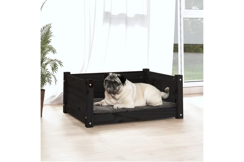 beBasic hundeseng 65,5x50,5x28 cm massivt fyrretræ sort - Sort - Hundeseng - Hundemøbler