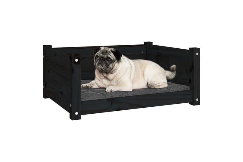 beBasic hundeseng 65,5x50,5x28 cm massivt fyrretræ sort - Sort - Hundeseng - Hundemøbler