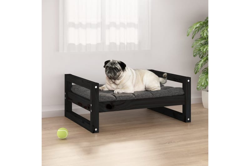 beBasic hundeseng 65,5x50,5x28 cm massivt fyrretræ sort - Sort - Hundeseng - Hundemøbler
