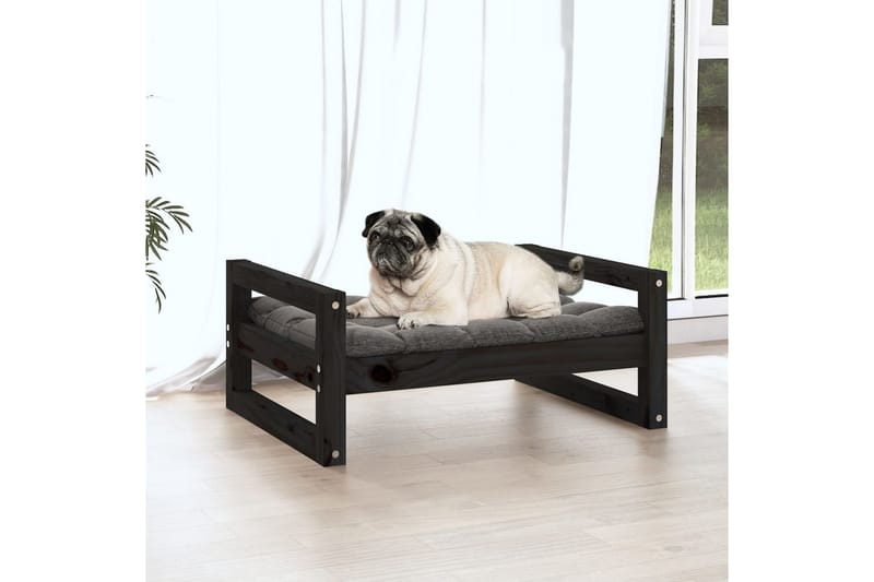beBasic hundeseng 65,5x50,5x28 cm massivt fyrretræ sort - Sort - Hundemøbler - Hundeseng