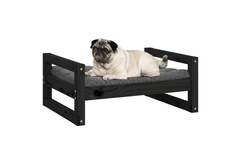 beBasic hundeseng 65,5x50,5x28 cm massivt fyrretræ sort - Sort - Sport & fritid - Til dyrene - Til hund - Hundemøbler - Hundeseng