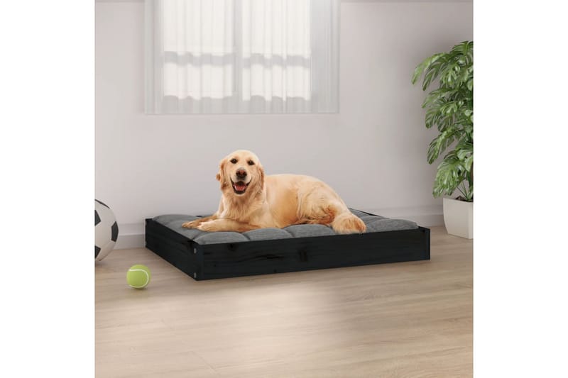 beBasic hundeseng 71,5x54x9 cm massivt fyrretræ sort - Sort - Hundeseng - Hundemøbler