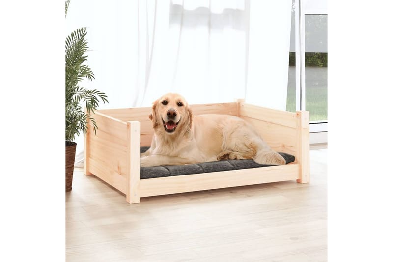 beBasic hundeseng 75,5x55,5x28 cm massivt fyrretræ - Brun - Hundeseng - Hundemøbler