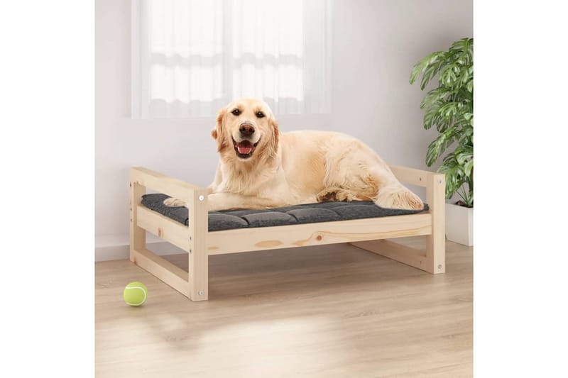 beBasic hundeseng 75,5x55,5x28 cm massivt fyrretræ - Brun - Hundeseng - Hundemøbler
