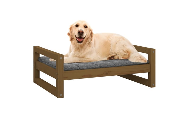 beBasic hundeseng 75,5x55,5x28 cm massivt fyrretræ gyldenbrun - Brun - Sport & fritid - Til dyrene - Til hund - Hundemøbler - Hundeseng