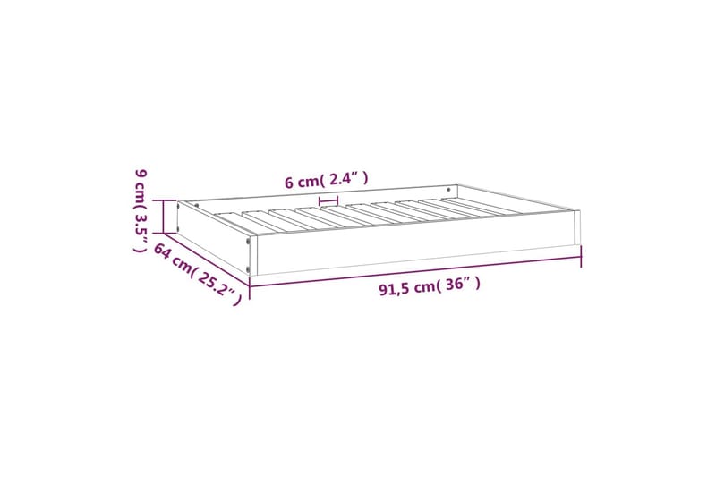 beBasic hundeseng 91,5x64x9 cm massivt fyrretræ gyldenbrun - Brun - Sport & fritid - Til dyrene - Til hund - Hundemøbler - Hundeseng