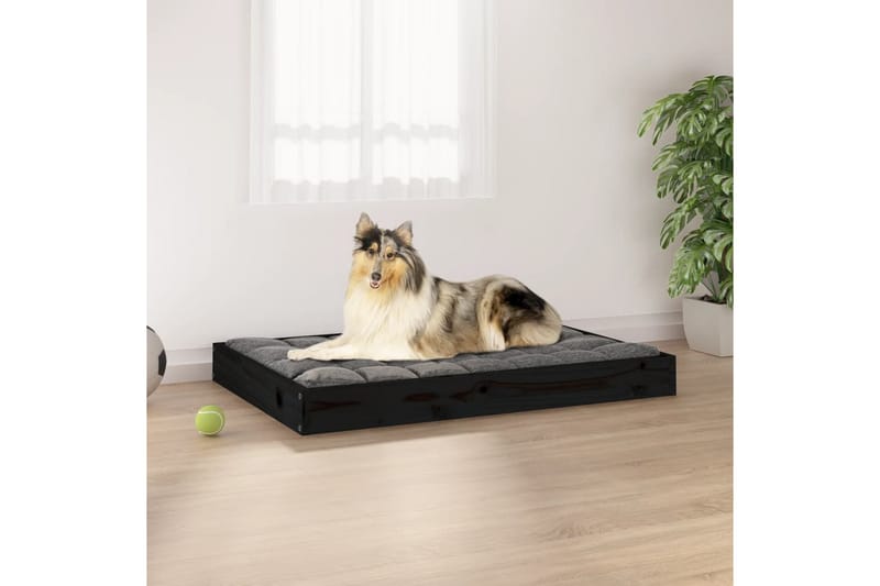beBasic hundeseng 91,5x64x9 cm massivt fyrretræ sort - Sort - Hundeseng - Hundemøbler