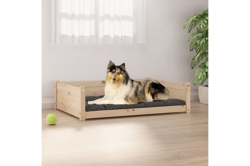 beBasic hundeseng 95,5x65,5x28 cm massivt fyrretræ - Brun - Hundemøbler - Hundeseng