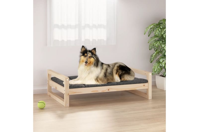 beBasic hundeseng 95,5x65,5x28 cm massivt fyrretræ - Brun - Hundeseng - Hundemøbler