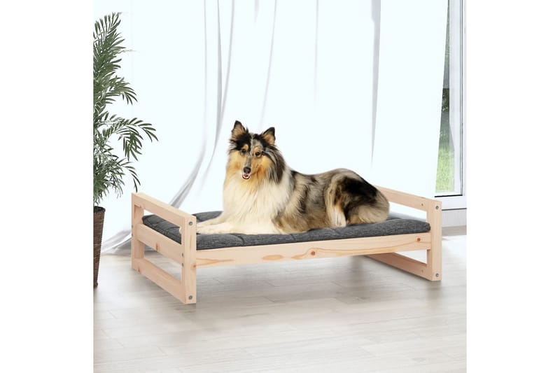 beBasic hundeseng 95,5x65,5x28 cm massivt fyrretræ - Brun - Hundemøbler - Hundeseng