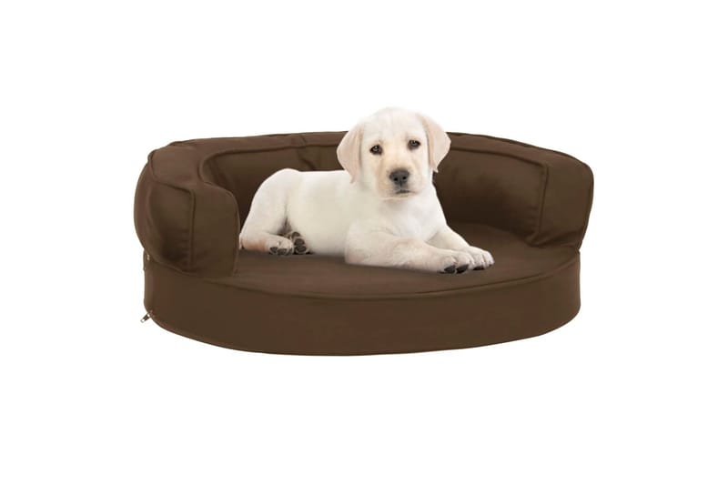 ergonomisk hundeseng 60x42 cm hør-look brun - Brun - Sport & fritid - Til dyrene - Til hund - Hundemøbler - Hundeseng