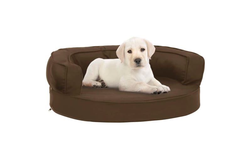 ergonomisk hundeseng 60x42 cm hør-look brun - Brun - Hundeseng - Hundemøbler