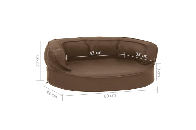 ergonomisk hundeseng 60x42 cm hør-look brun - Brun - Sport & fritid - Til dyrene - Til hund - Hundemøbler - Hundeseng