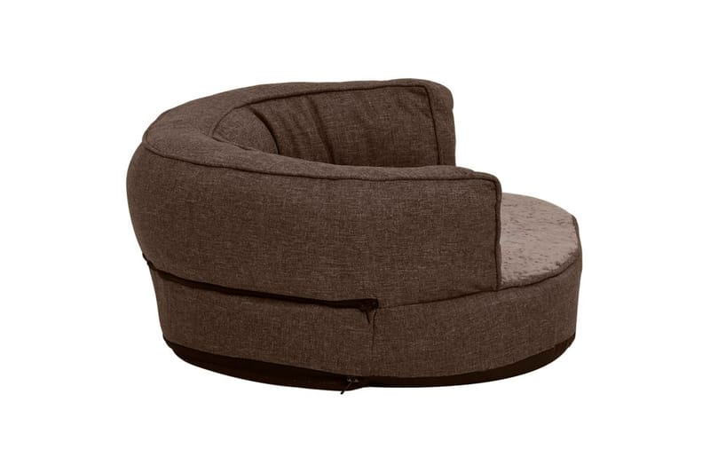 ergonomisk hundeseng 60x42 cm hør-look fleece brun - Brun - Sport & fritid - Til dyrene - Til hund - Hundemøbler - Hundeseng