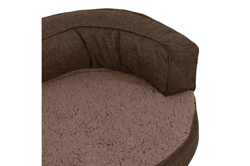 ergonomisk hundeseng 60x42 cm hør-look fleece brun - Brun - Sport & fritid - Til dyrene - Til hund - Hundemøbler - Hundeseng