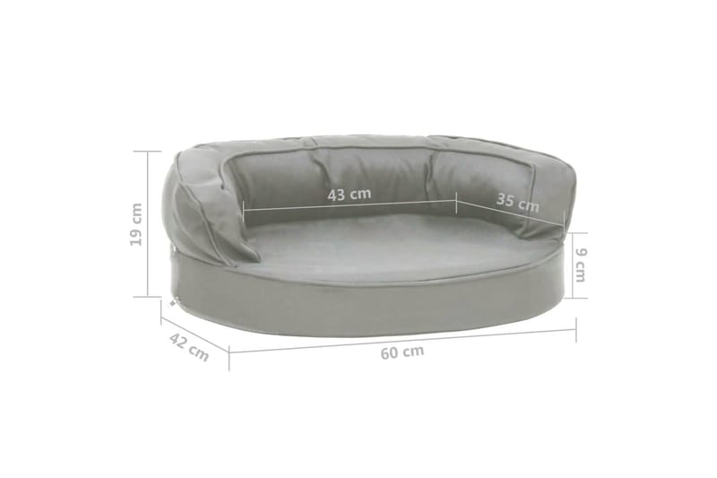 ergonomisk hundeseng 60x42 cm hør-look grå - Grå - Sport & fritid - Til dyrene - Til hund - Hundemøbler - Hundeseng