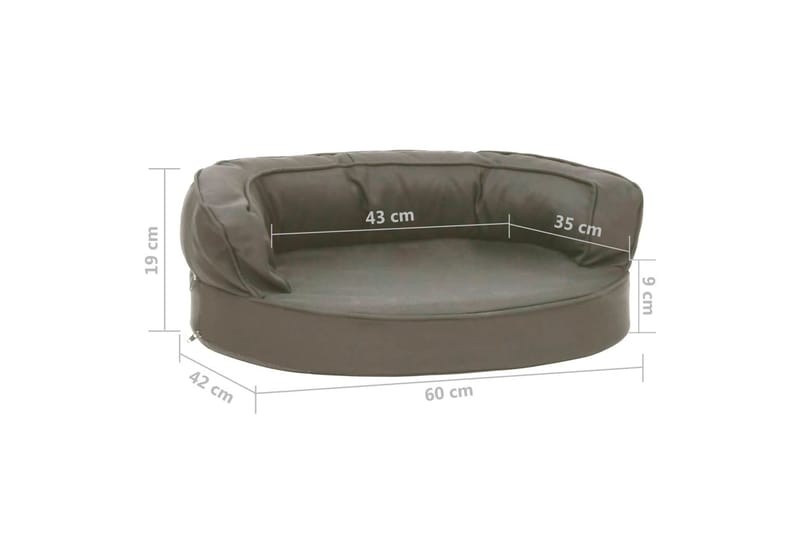 ergonomisk hundeseng 60x42 cm hør-look mørkegrå - Grå - Sport & fritid - Til dyrene - Til hund - Hundemøbler - Hundeseng