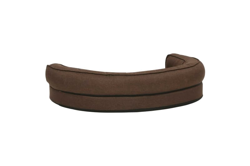 ergonomisk hundeseng 75x53 cm hør-look fleece brun - Brun - Hundeseng - Hundemøbler