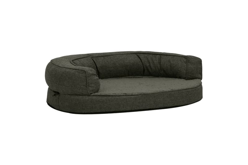 ergonomisk hundeseng 75x53 cm hør-look fleece mørkegrå - Grå - Sport & fritid - Til dyrene - Til hund - Hundemøbler - Hundeseng