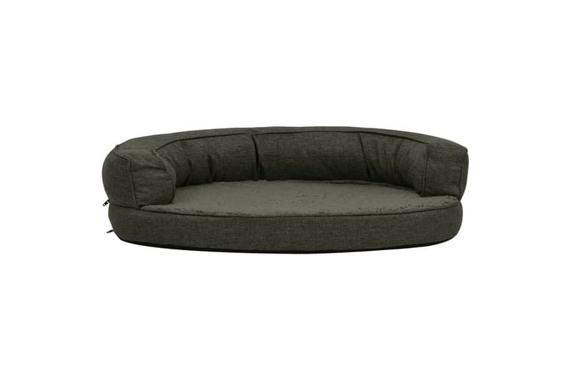 ergonomisk hundeseng 75x53 cm hør-look fleece mørkegrå - Grå - Sport & fritid - Til dyrene - Til hund - Hundemøbler - Hundeseng