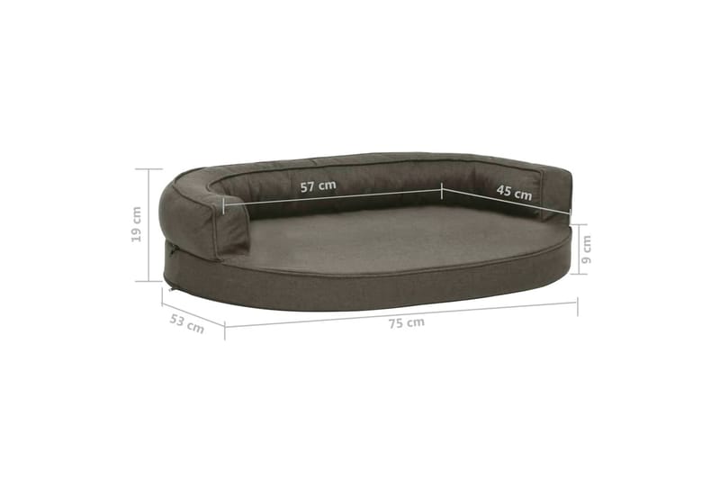 ergonomisk hundeseng 75x53 cm hør-look mørkegrå - Grå - Sport & fritid - Til dyrene - Til hund - Hundemøbler - Hundeseng