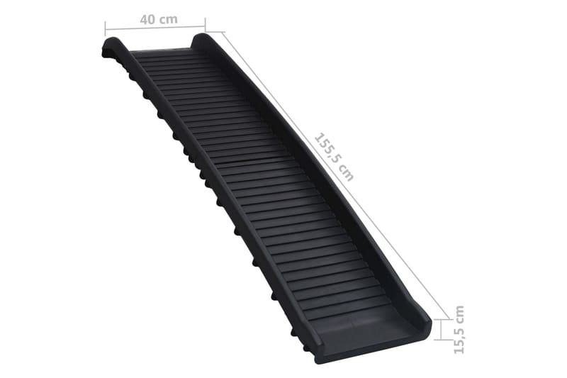 Foldbar hunderampe 155,5x40x15,5 cm sort - Sort - Sport & fritid - Til dyrene - Til hund - Hundemøbler