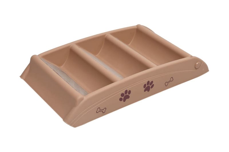 Foldbar hundetrappe 62x40x49,5 cm brun - Brun - Hundemøbler - Hundetrappe