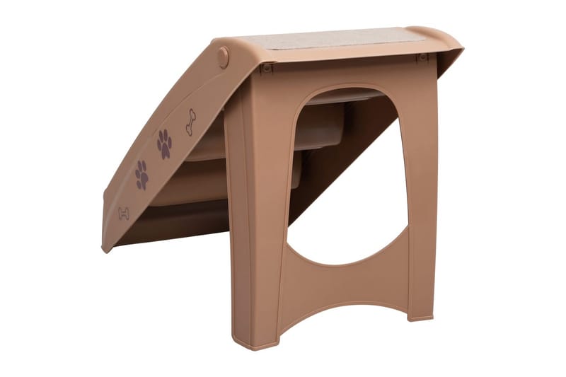 Foldbar hundetrappe 62x40x49,5 cm brun - Brun - Hundemøbler - Hundetrappe