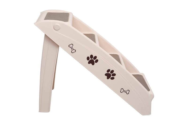 Foldbar hundetrappe 62x40x49,5 cm cremefarvet - Creme - Sport & fritid - Til dyrene - Til hund - Hundemøbler