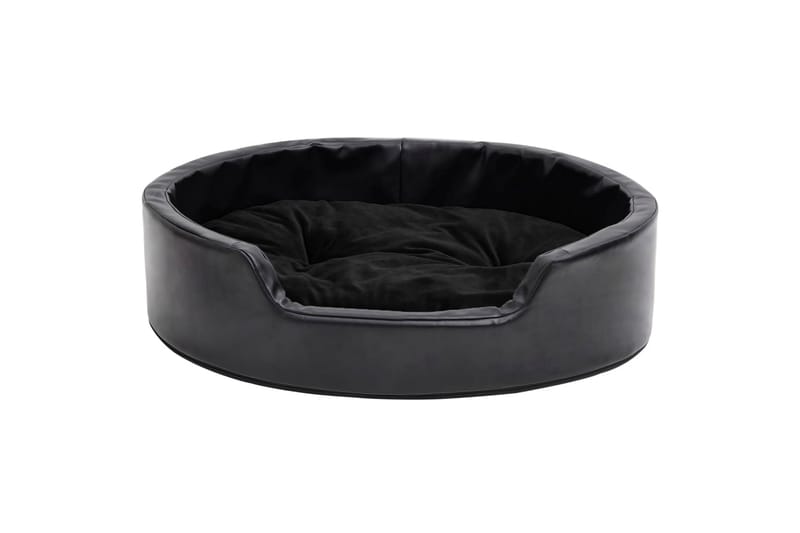 hundekurv 69x59x19 cm plys og kunstlæder sort - Sort - Sport & fritid - Til dyrene - Til hund - Hundemøbler - Hundeseng