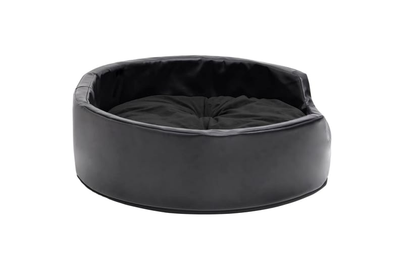 hundekurv 69x59x19 cm plys og kunstlæder sort - Sort - Sport & fritid - Til dyrene - Til hund - Hundemøbler - Hundeseng