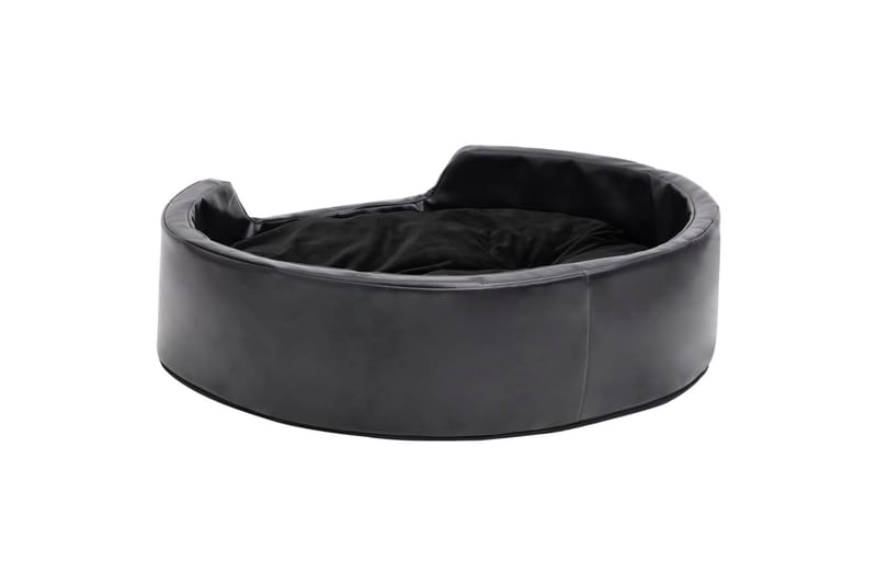 hundekurv 69x59x19 cm plys og kunstlæder sort - Sort - Sport & fritid - Til dyrene - Til hund - Hundemøbler - Hundeseng