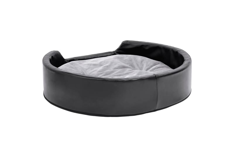 hundekurv 79x70x19 cm plys og kunstlæder sort og grå - Sort - Sport & fritid - Til dyrene - Til hund - Hundemøbler - Hundeseng