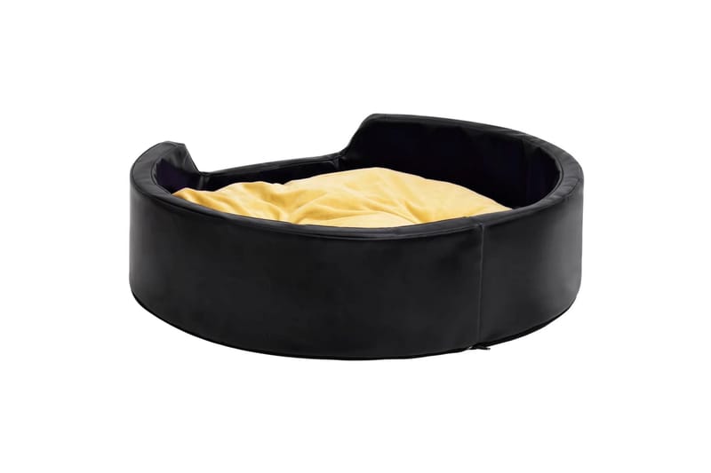 hundekurv 99x89x21 cm plys og kunstlæder sort og gul - Sort - Hundeseng - Hundemøbler