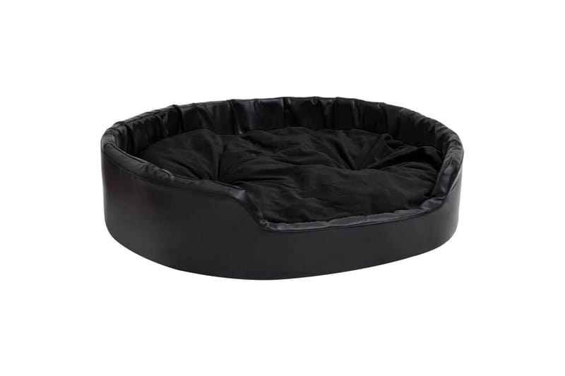 hundekurv 99x89x21 cm plys og kunstlæder sort - Sort - Sport & fritid - Til dyrene - Til hund - Hundemøbler - Hundeseng
