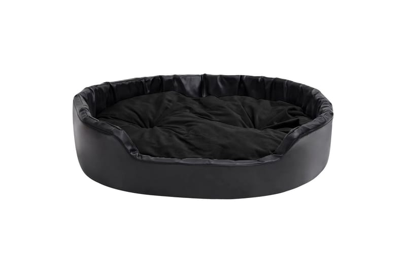hundekurv 99x89x21 cm plys og kunstlæder sort - Sort - Sport & fritid - Til dyrene - Til hund - Hundemøbler - Hundeseng