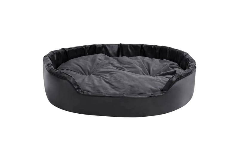 hundekurv 99x89x21 cm plys og kunstlæder sort og mørkegrå - Sort - Sport & fritid - Til dyrene - Til hund - Hundemøbler - Hundeseng