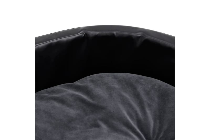 hundekurv 99x89x21 cm plys og kunstlæder sort og mørkegrå - Sort - Hundeseng - Hundemøbler