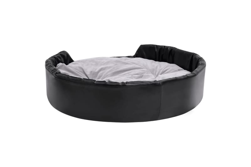 hundekurv 99x89x21 cm plys og kunstlæder sort og grå - Sort - Sport & fritid - Til dyrene - Til hund - Hundemøbler - Hundeseng