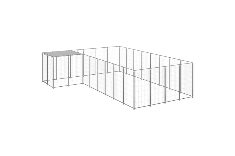 hundeløbegård 10,89 m² stål sølvfarvet - Sølv - Sport & fritid - Til dyrene - Til hund - Hundemøbler