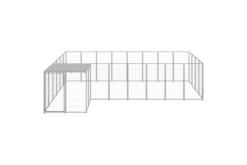 hundeløbegård 10,89 m² stål sølvfarvet - Sølv - Sport & fritid - Til dyrene - Til hund - Hundemøbler