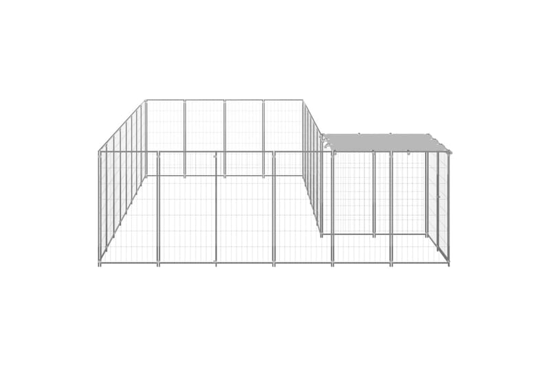 hundeløbegård 10,89 m² stål sølvfarvet - Sølv - Sport & fritid - Til dyrene - Til hund - Hundemøbler