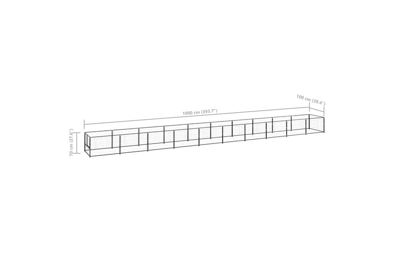 hundeløbegård 10 m² stål sort - Sort - Sport & fritid - Til dyrene - Til hund - Hundemøbler