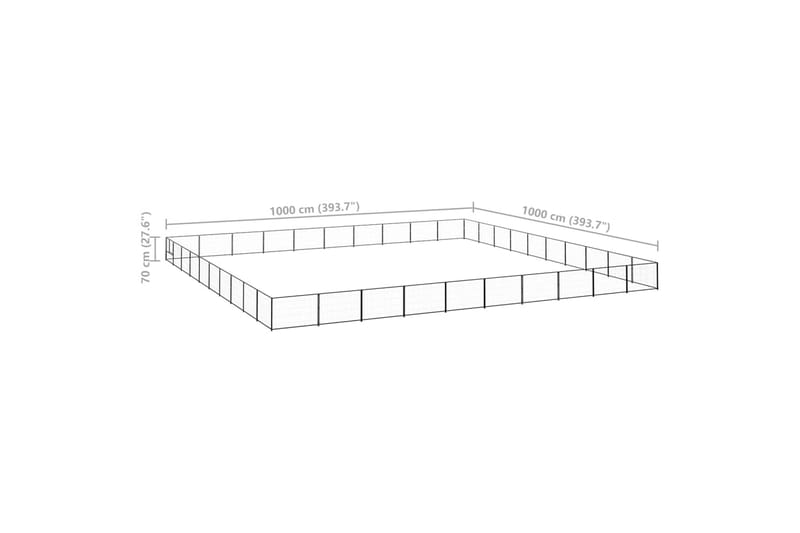 hundeløbegård 100 m² stål sort - Sort - Sport & fritid - Til dyrene - Til hund - Hundemøbler