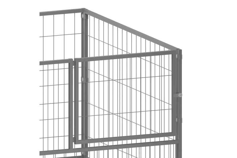 hundeløbegård 100x100x70 cm stål sølvfarvet - Sølv - Sport & fritid - Til dyrene - Til hund - Hundemøbler