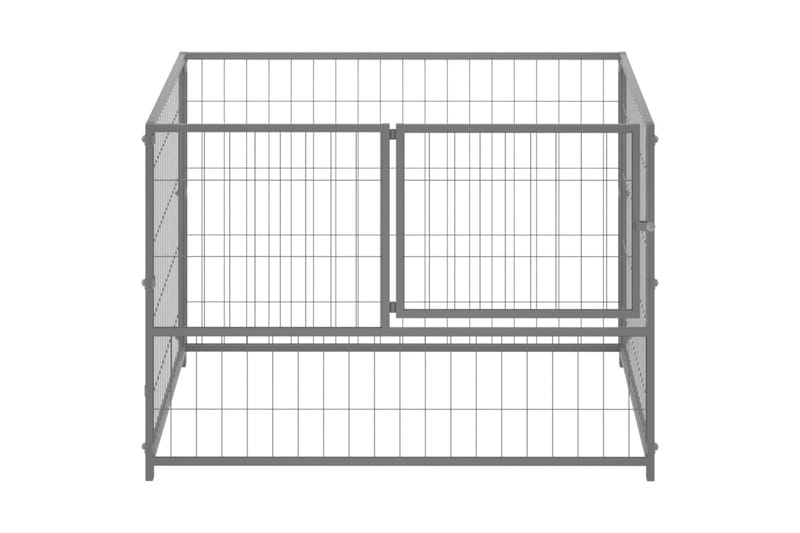 hundeløbegård 100x100x70 cm stål sølvfarvet - Sølv - Sport & fritid - Til dyrene - Til hund - Hundemøbler