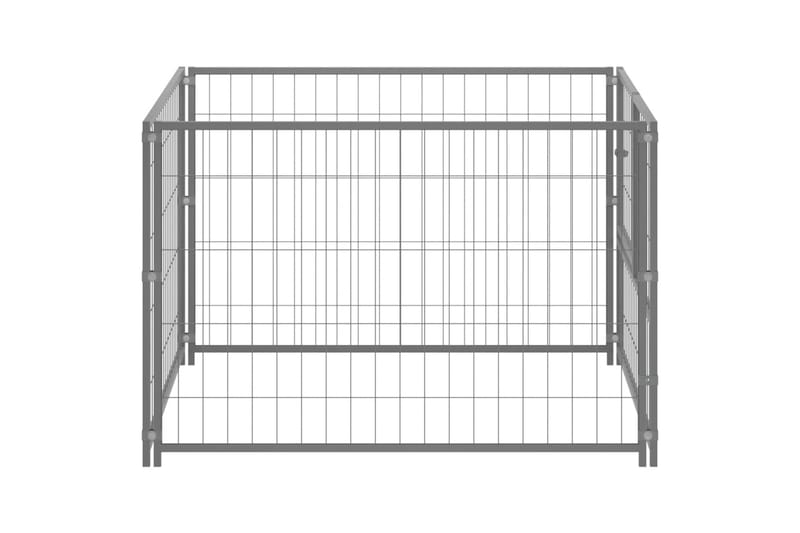 hundeløbegård 100x100x70 cm stål sølvfarvet - Sølv - Sport & fritid - Til dyrene - Til hund - Hundemøbler