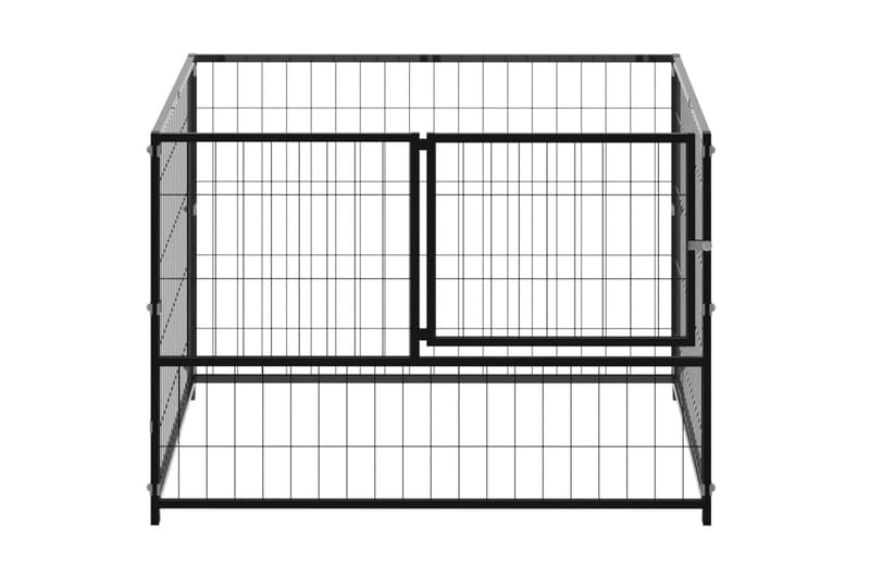 hundeløbegård 100x100x70 cm stål sort - Sort - Sport & fritid - Til dyrene - Til hund - Hundemøbler